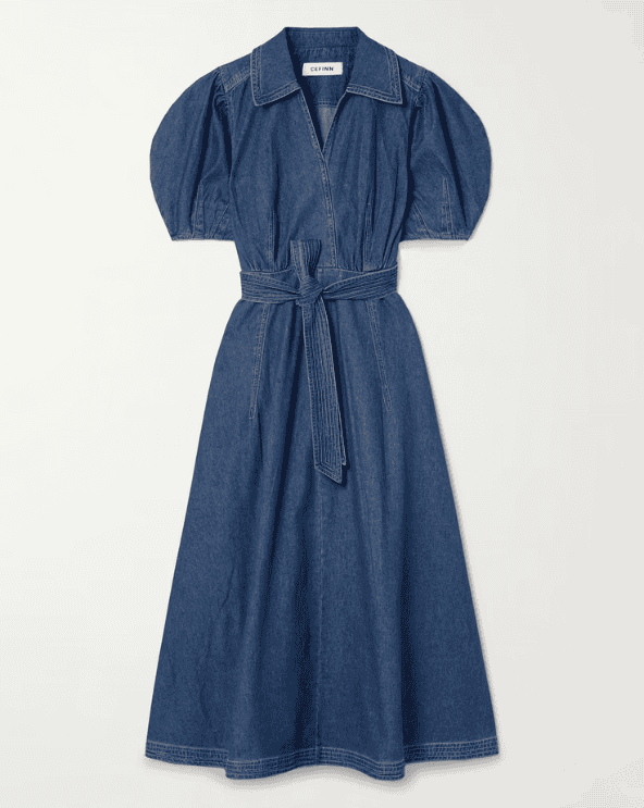 Cefinn Wren Wrap Denim Dress