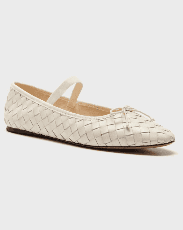 Leonie Cream Woven Ballet Flat