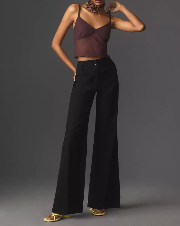 Maeve High-Rise Wide-Leg Flare Pants