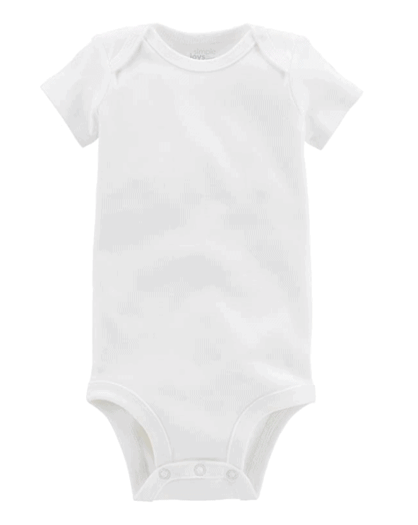 Short-Sleeved White Onesie