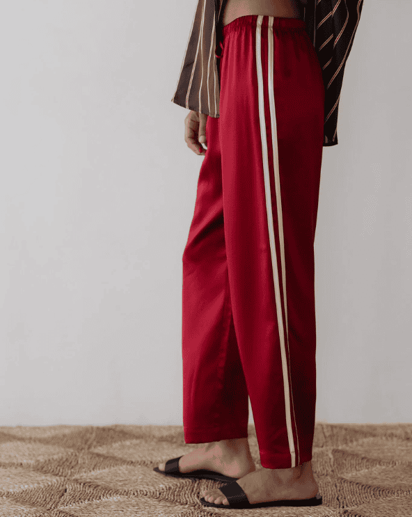 Silk Stripe Crop Pant