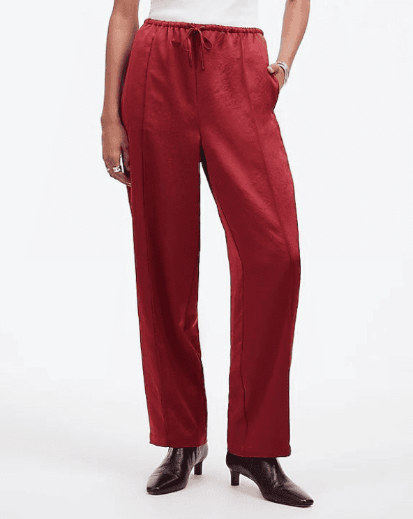 Slim Pull-On Satin Pants