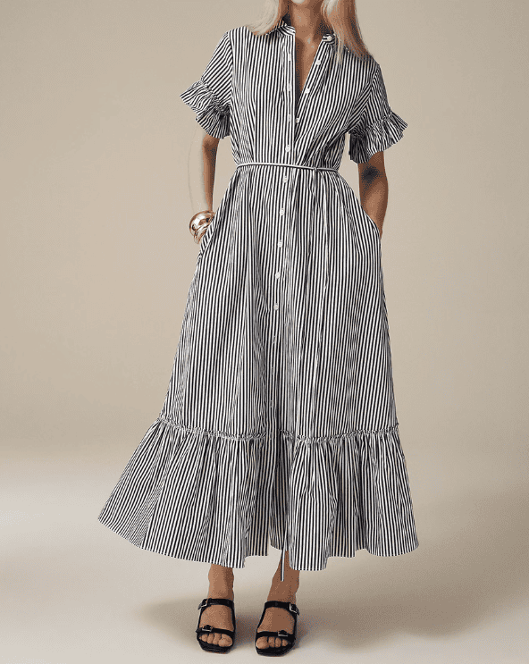 Striped Maxi Shirtdress