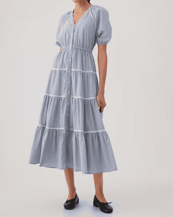 Tiered Maxi Shirtdress