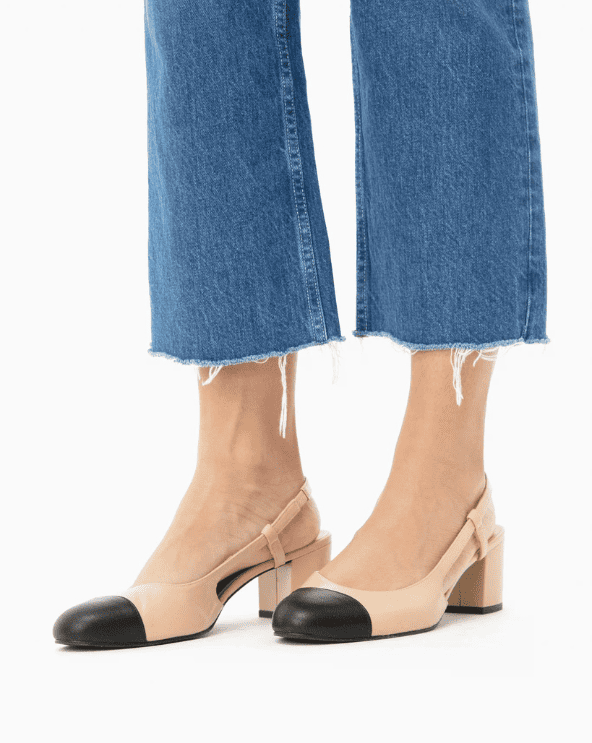 Two Tone Small Block Heel